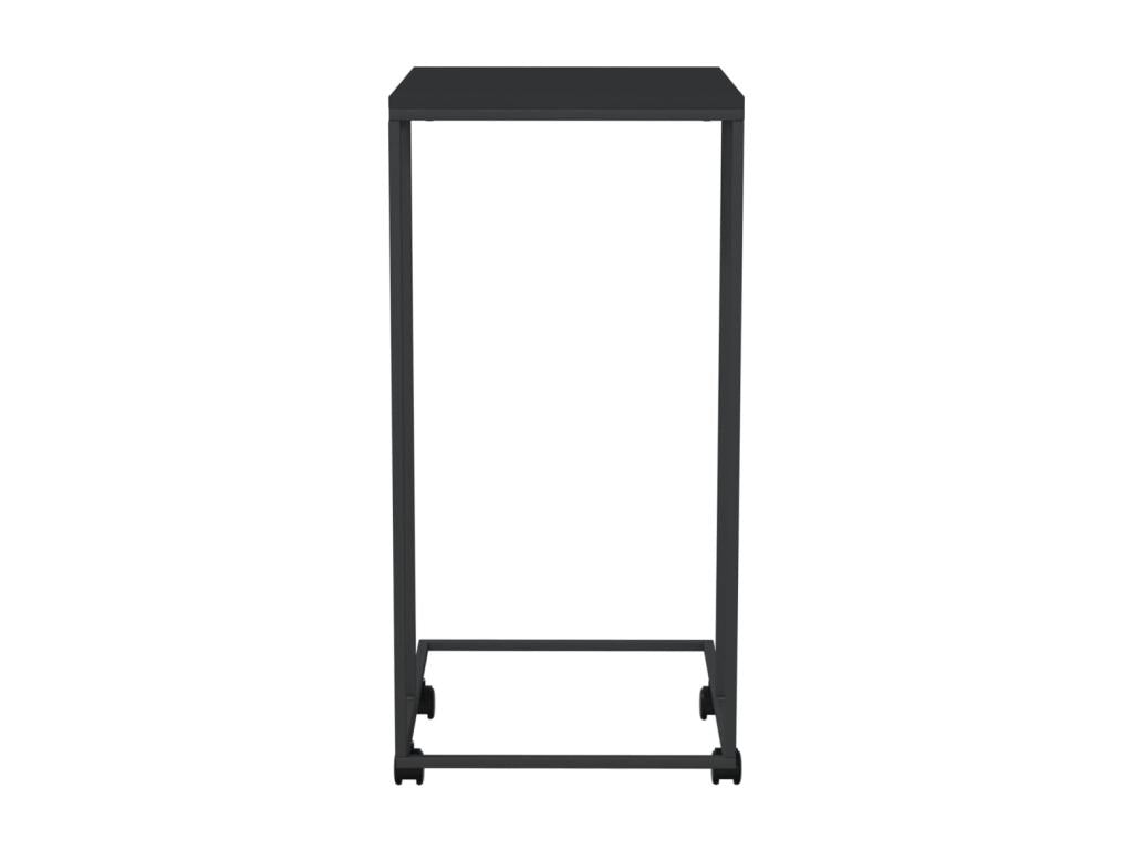 Table d'appoint avec roues Noir 40x30x63.5 cm Bois d'ingénierie