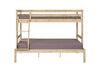 Pack lit superposé avec 2 matelas 140x190 cm bois massif bois naturel Homzora