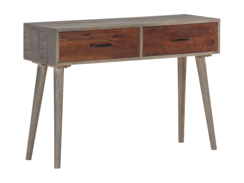 Table console Gris 110x35x75 cm Bois de manguier massif brut