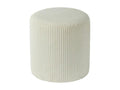 Pouf rond velours côtelé blanc lot de 2 Meublita
