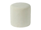 Pouf rond velours côtelé blanc lot de 2 Meublita