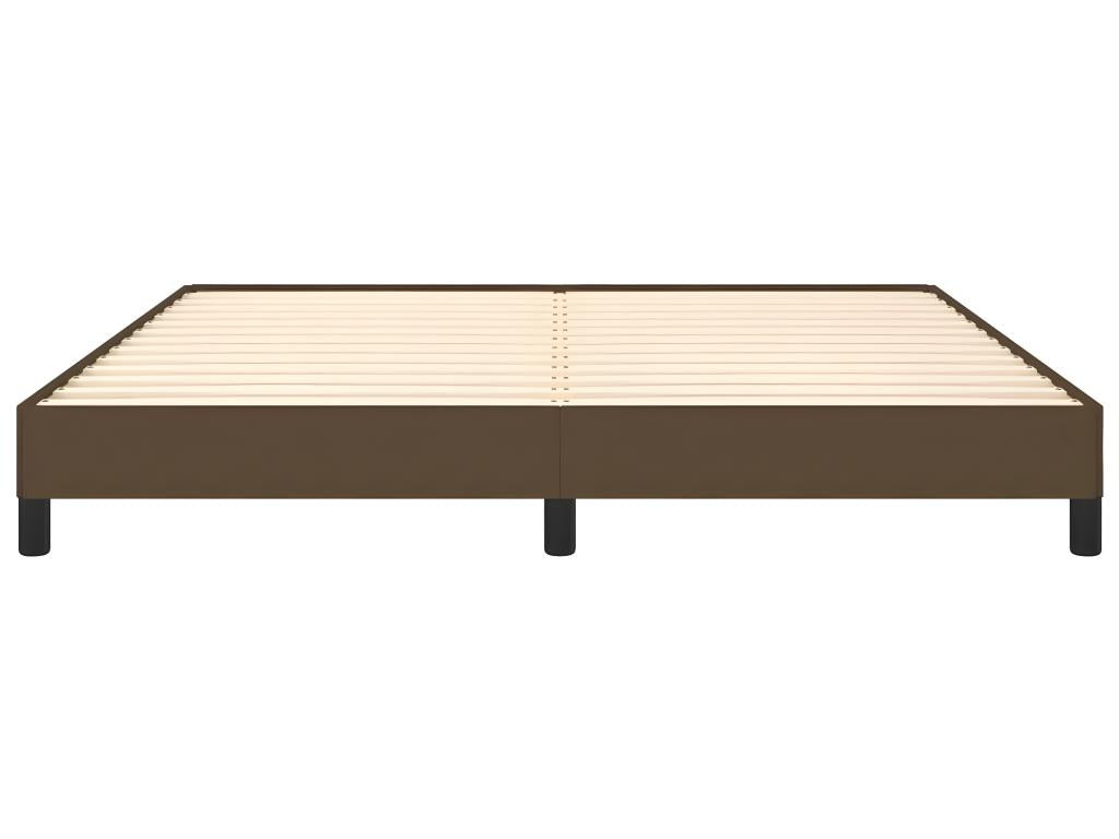 Cadre de lit sans matelas marron foncé 160x200 cm tissu