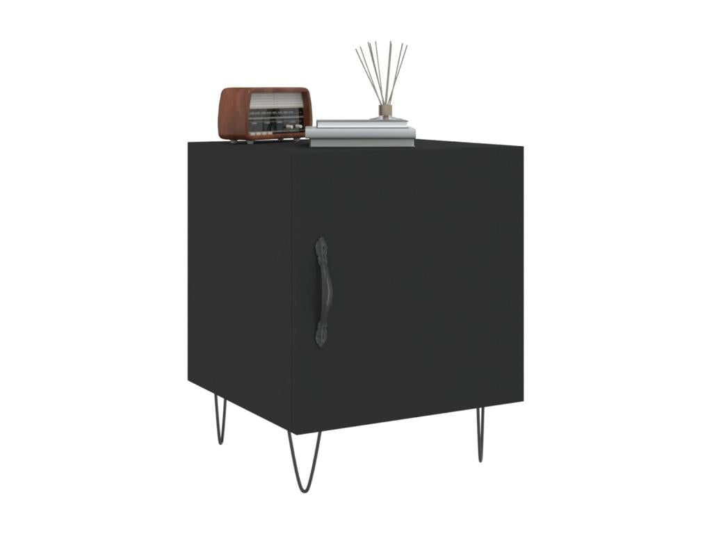 Tables de chevet 2 pièces noir 40x40x50 cm bois d'ingénierie