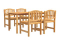 Ensemble à manger de jardin 5pcs Bois de teck massif