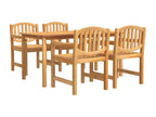Ensemble à manger de jardin 5pcs Bois de teck massif