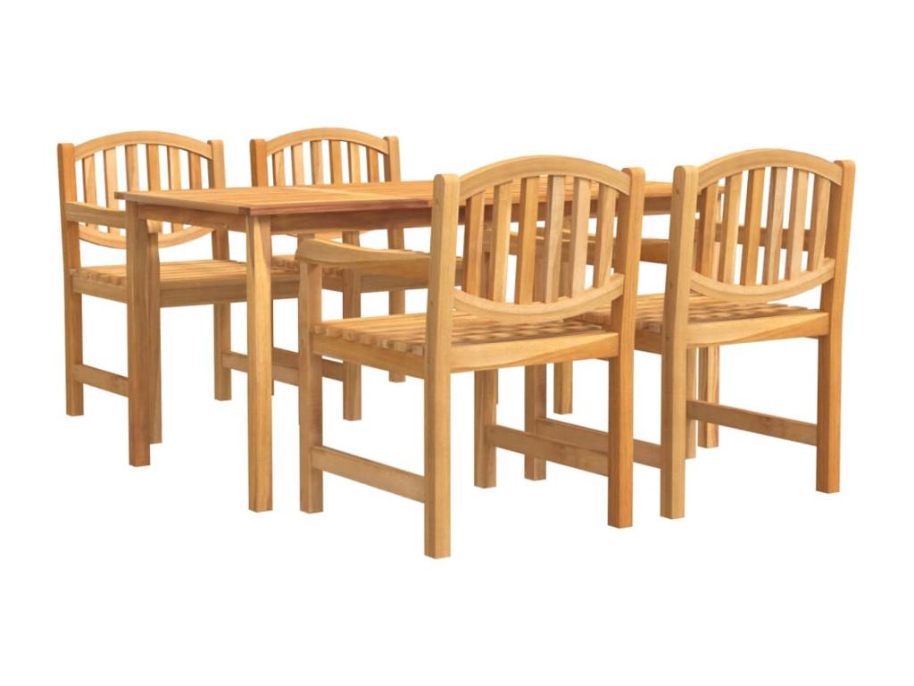 Ensemble à manger de jardin 5pcs Bois de teck massif