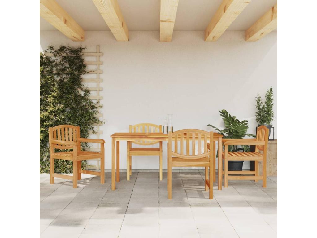 Ensemble à manger de jardin 5pcs Bois de teck massif