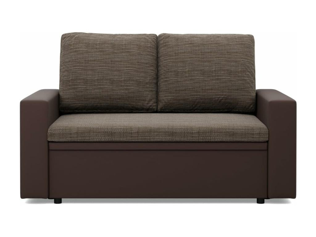Canapé 2 places avec fonction sommeil Brun Brun