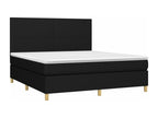 Sommier à Homzora de lit et matelas et LED Noir 180x200 cm Tissu