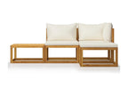 Salon de jardin 4 pièces avec coussin Crème Bois d'Doucezen solide