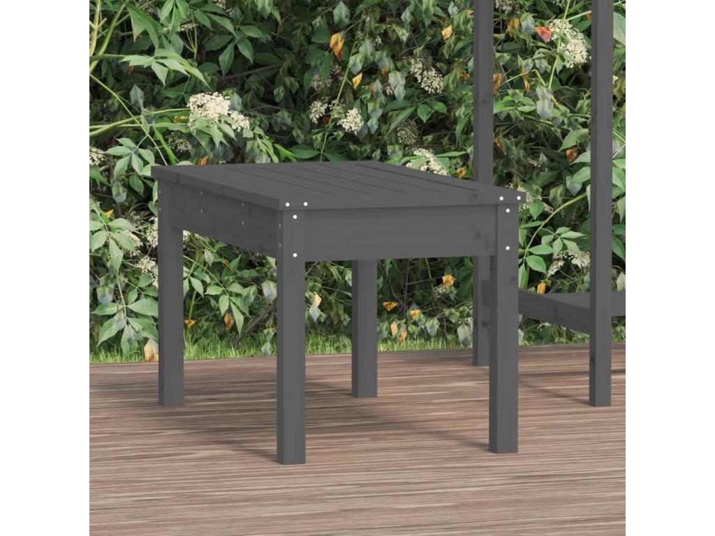 Banc de jardin gris 80x44x45 cm bois massif de pin