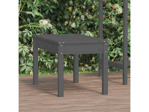 Banc de jardin gris 80x44x45 cm bois massif de pin