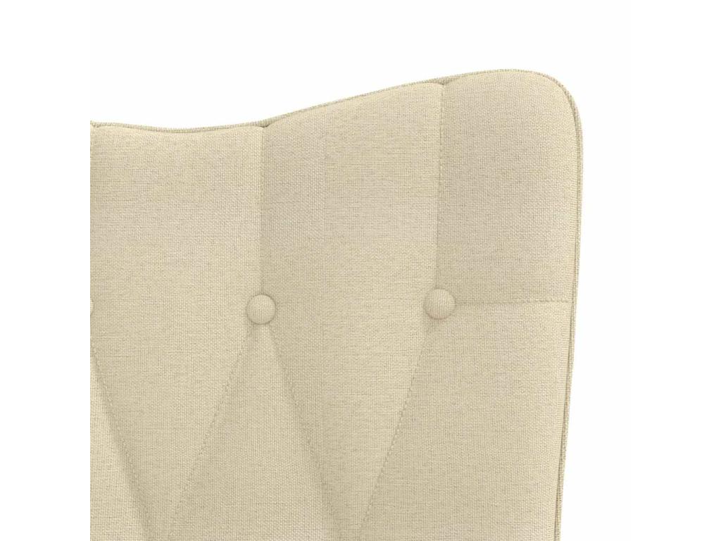 Chaise à bascule avec repose-pied Crème Tissu