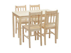 Ensemble de salle à manger Homzora-F77 salon style rustique bois massif 110 cm - bois de pin finition lasure
