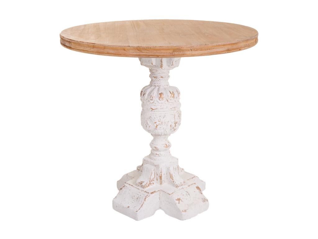 Table en bois sculpté 80x80x79