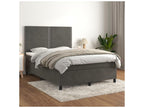 Sommier à Homzora de lit et matelas Gris foncé 140x190 Velours