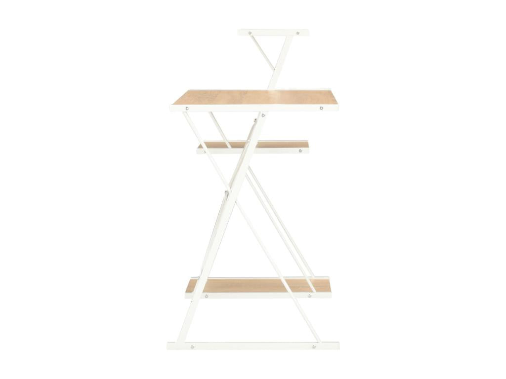 Bureau avec étagère Blanc et chêne 116x50x93 cm