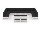 Salon de jardin 12 pcs avec coussins Blanc Bois de pin massif