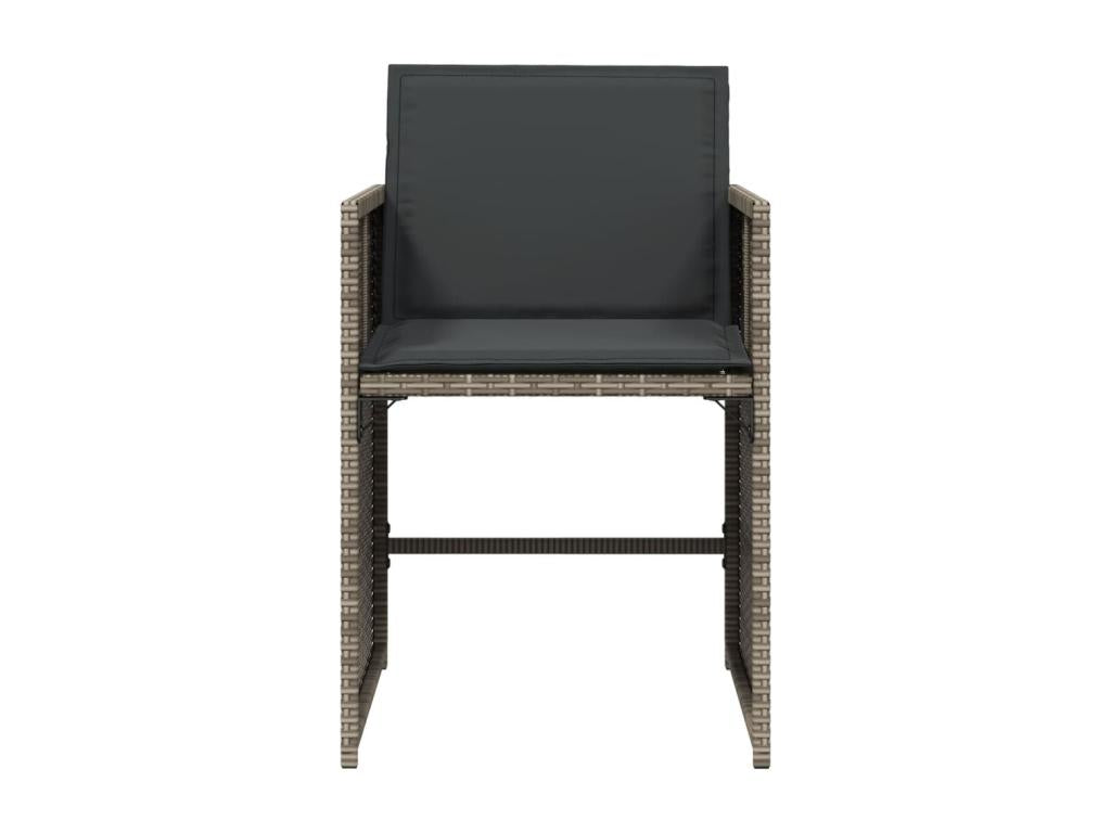 Chaises de jardin avec coussins lot de 4 gris résine tressée