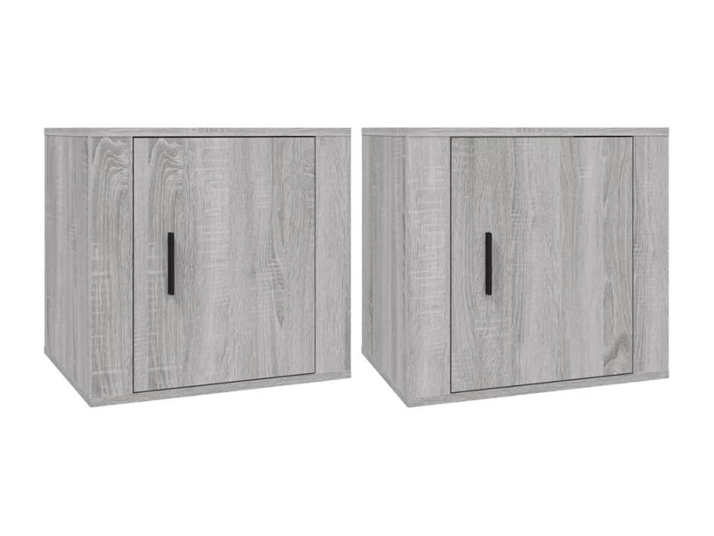 Tables de chevet 2 pcs Doucezen gris 50x39x47 cm