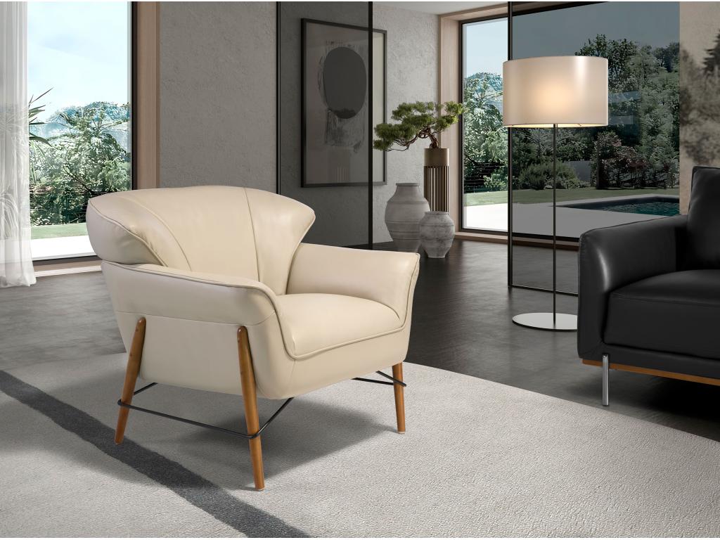 Fauteuil en cuir sable 5129 Homzora
