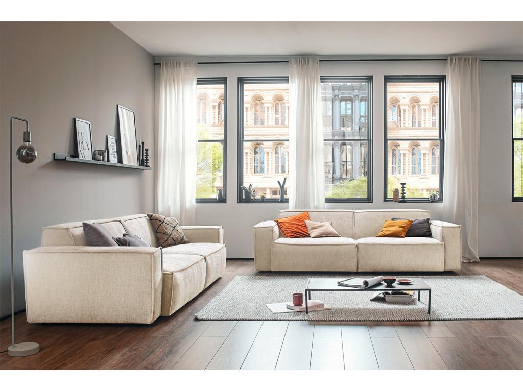 Canapé - beige tissu tissé - Doucezen