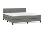Lit à sommier tapissier avec matelas Gris foncé 180x200cm Tissu