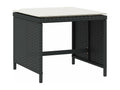 Tabourets de jardin et coussins lot de 4 noir 40x40x35 cm rotin