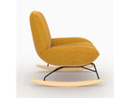 Rocking chair en tissu effet velours jaune moutarde - Homzora