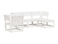 Salon de jardin 5 pcs blanc bois massif de pin