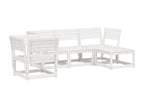 Salon de jardin 5 pcs blanc bois massif de pin