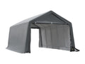 Tente Doucezen carport dim- 6L x 3.6l x 2.75H m acier galvanisé robuste PE haute densité 195 g/m² imperméable anti-UV blanc gris