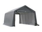 Tente Doucezen carport dim- 6L x 3.6l x 2.75H m acier galvanisé robuste PE haute densité 195 g/m² imperméable anti-UV blanc gris