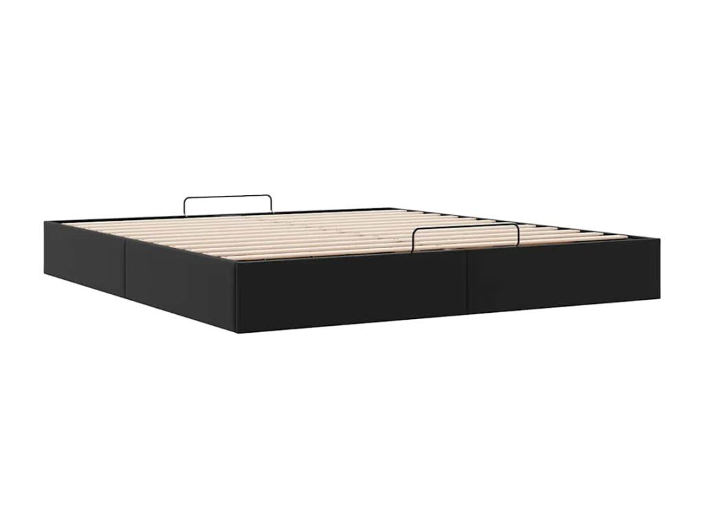 Cadre de lit ottoman sans matelas noir 160x200 cm similicuir