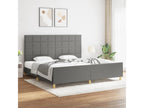 Cadre de lit sans matelas gris foncé 200x200 cm tissu