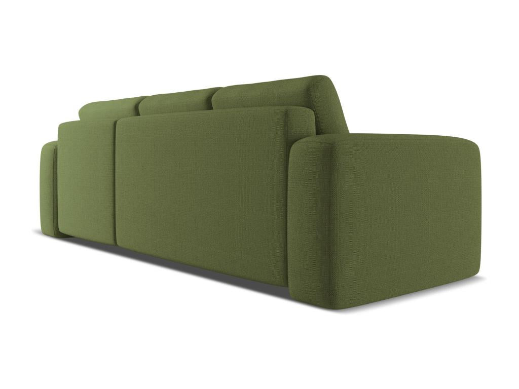 Canapé d'angle droit convertible en tissu chenille - bouteille verte - Doucezen
