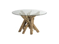 Table de repas ronde en Bois flotté/Verre - Doucezen