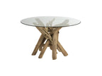 Table de repas ronde en Bois flotté/Verre - Doucezen