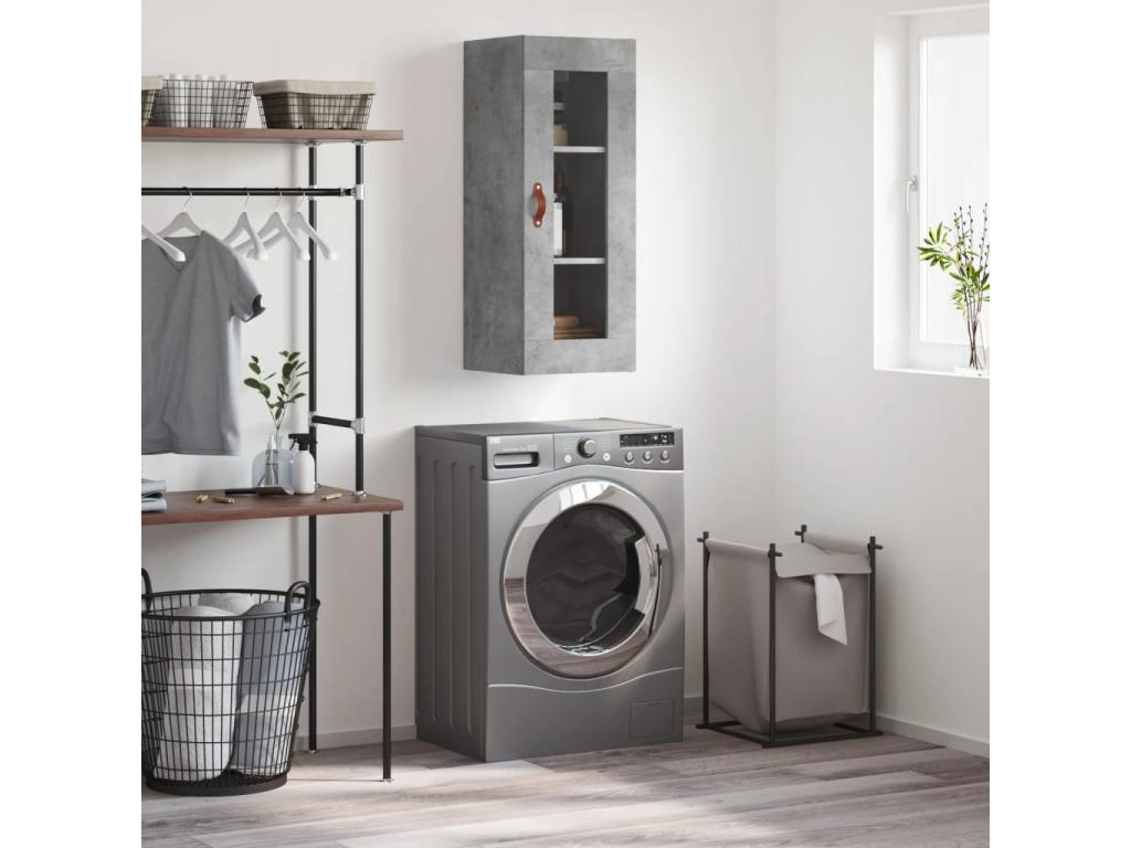 Armoire murale gris béton 34.5x34x90 cm