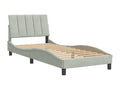 Cadre de lit sans matelas gris clair 90x200 cm velours