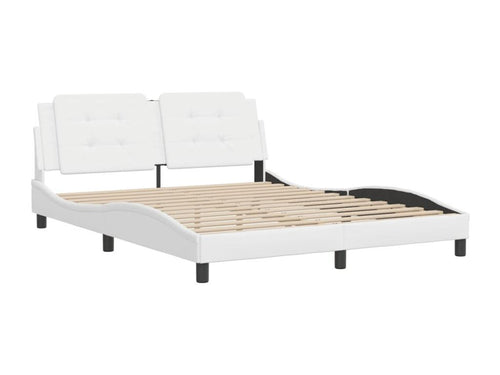 Cadre de lit sans matelas blanc 160x200 cm similicuir