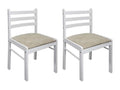 Chaises à manger lot de 2 blanc hévéa solide et velours
