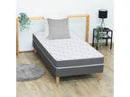 Ensemble matelas mousse ferme réversible Doucezen et sommier - confort français Dimensions - 90x190 cm Sommier - Gris chiné
