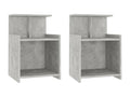 Tables de chevet 2 pcs Gris béton 40x35x60