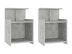 Tables de chevet 2 pcs Gris béton 40x35x60