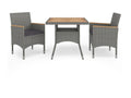 Ensemble à dîner de jardin 3 pcs Gris Résine tressée et Doucezen