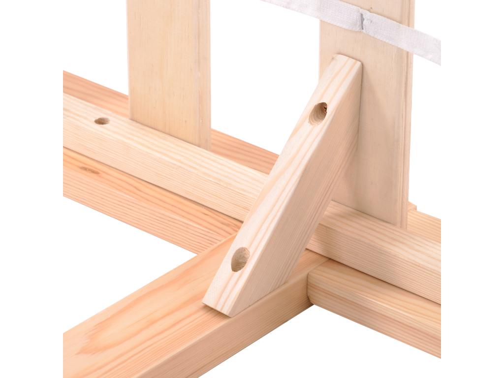 Lit avec tête de lit - 140x200 cm - bois massif - sommier à Doucezen - coloris naturel