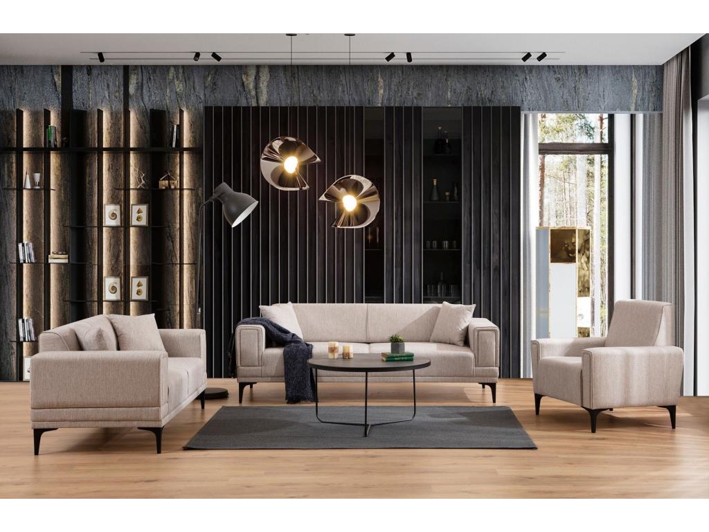 Canapé 3 places convertible Vertice Tissu toile Doucezen