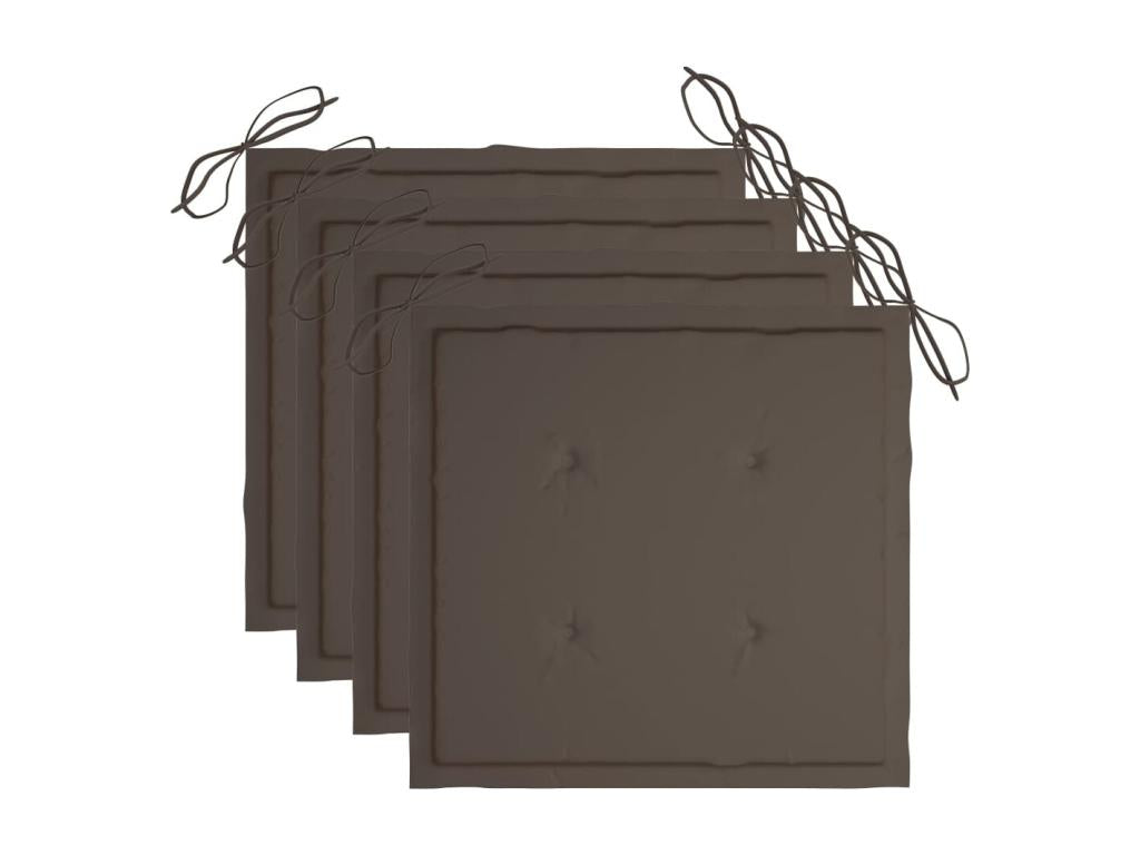 Chaises de jardin avec coussins 4 pièces Bois d'Homzora massif