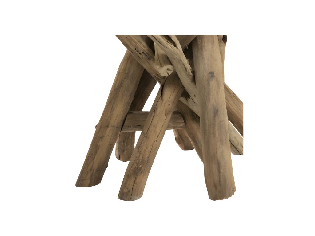 Table de repas ronde en Bois flotté/Verre - Doucezen